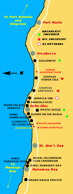 Ocho Rios Resort Location Map Jamaica Onestop